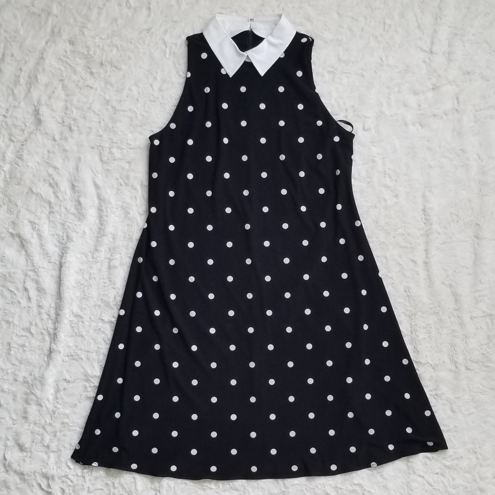 Ralph lauren polka dot dress with collar neck